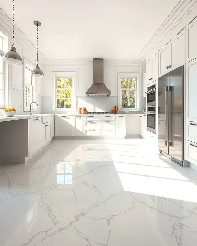 Classic White Marble Flooring