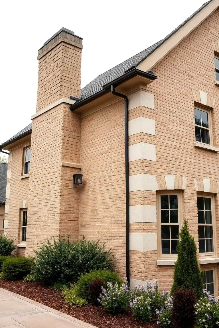 Beige Brick with Natural Stone Details