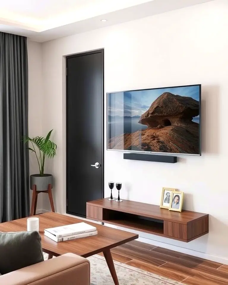 Space-Saving Wall-Mounted TV