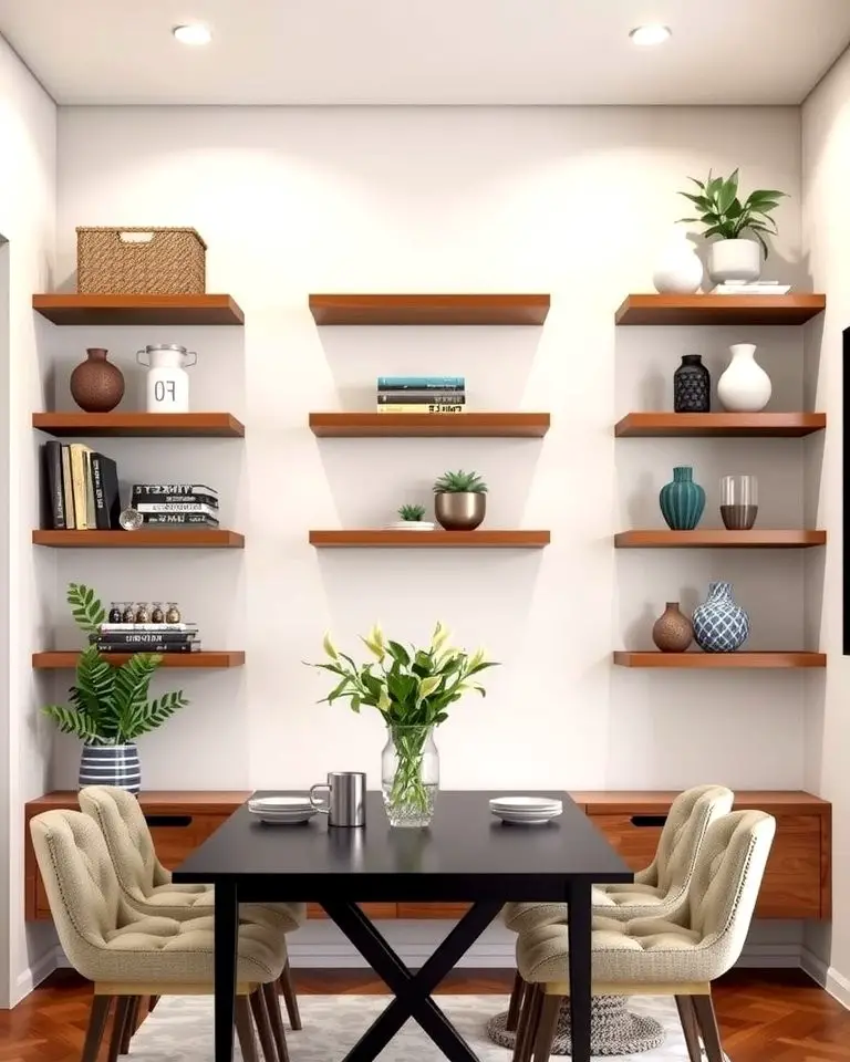 Floating Shelves with Decor Accents