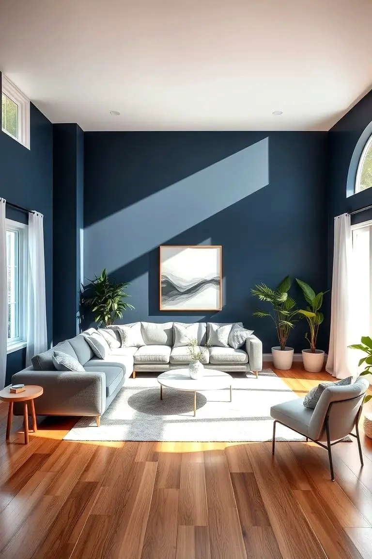 Navy Blue and Crisp White Contrast