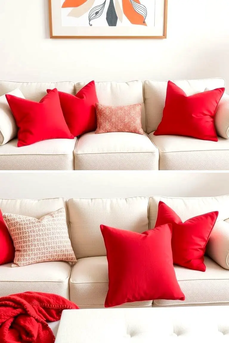 Red Accent Pillows for a Pop of Color