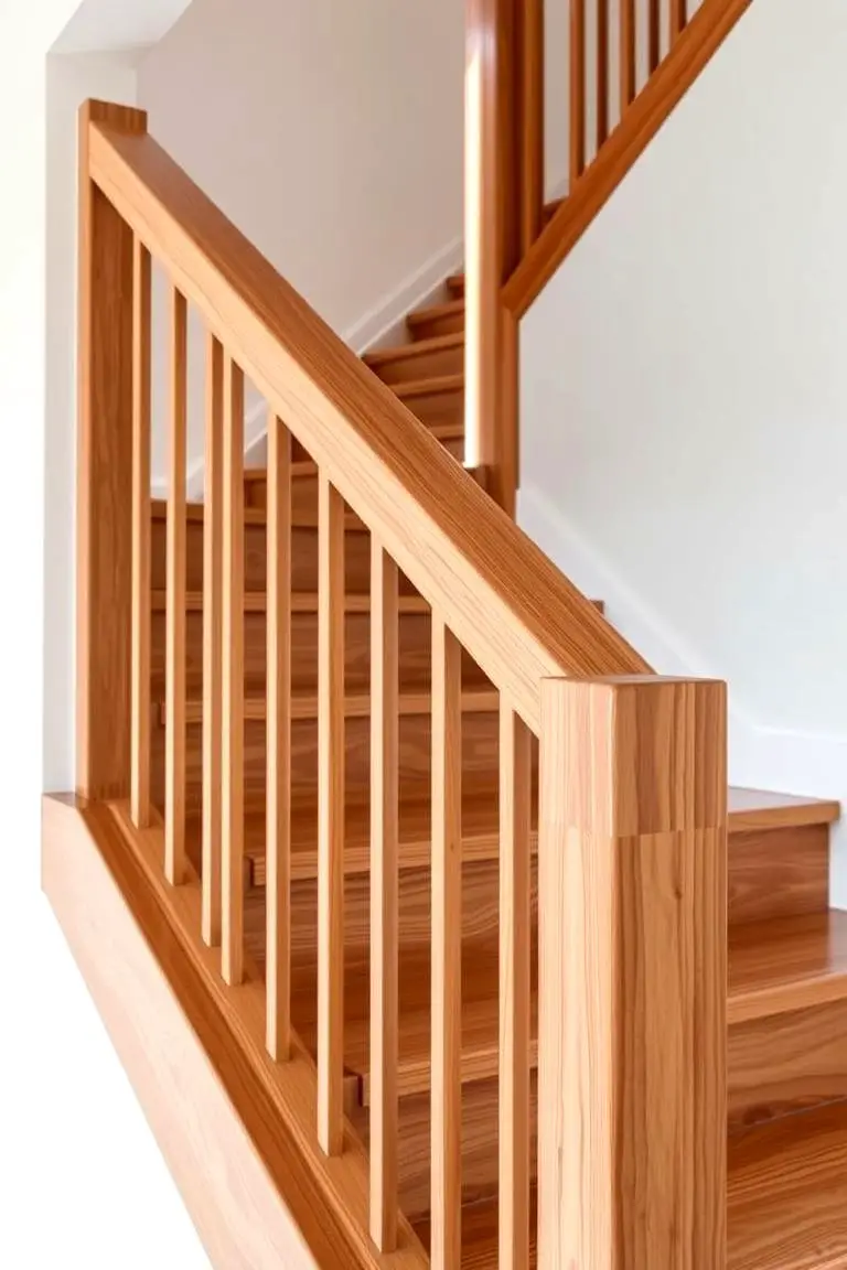 Modern Minimalist Wooden Railing