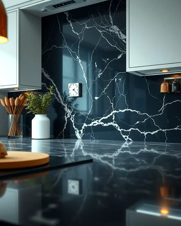 Elegant Marble Black Backsplash
