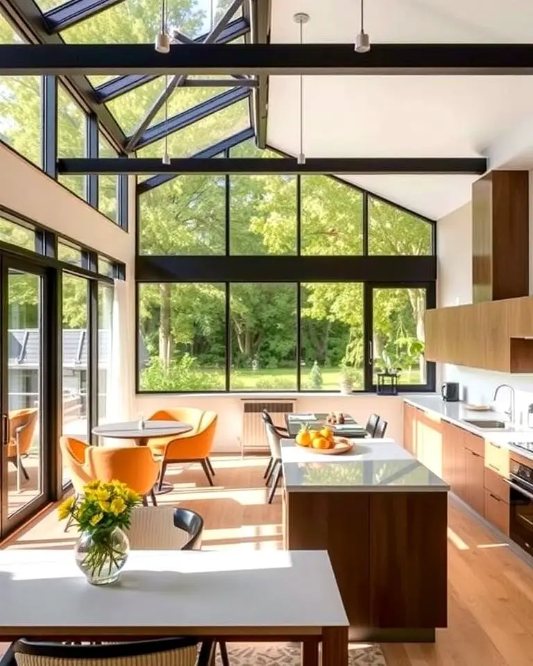 Contemporary Sunroom Kitchen