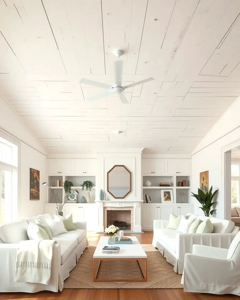 Whitewashed Wood Ceiling