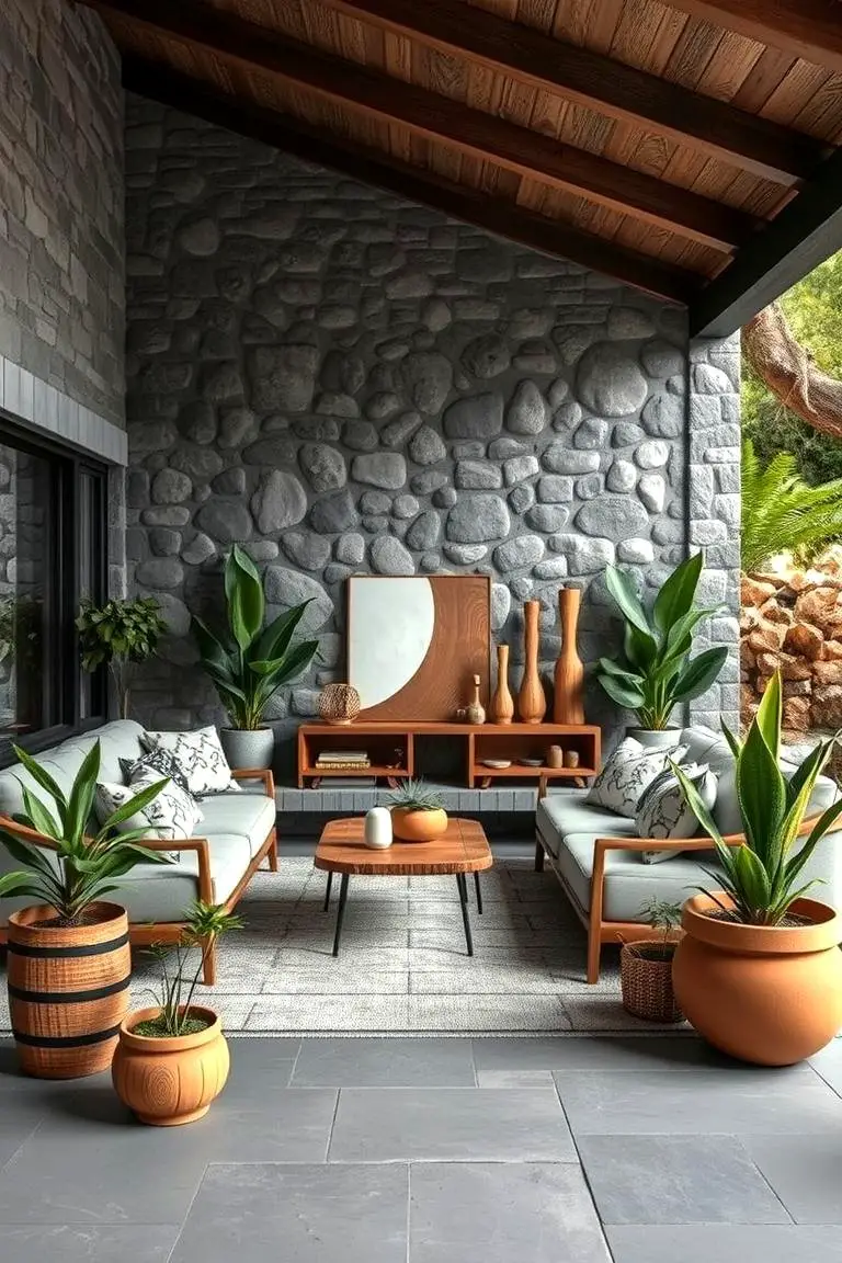 Outdoor-Inspired Gray Living Room