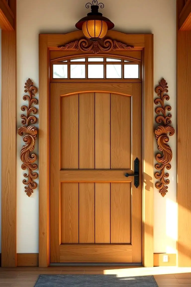 Handcrafted Carved Wooden Door