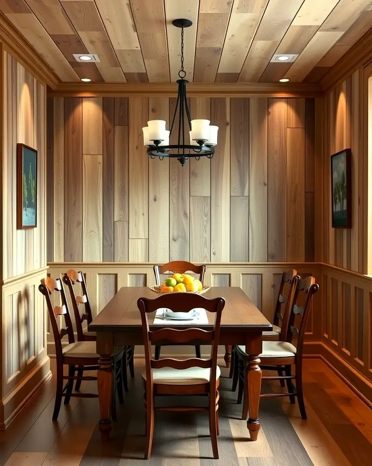 Rustic Wood Wainscoting for a Cozy Charm