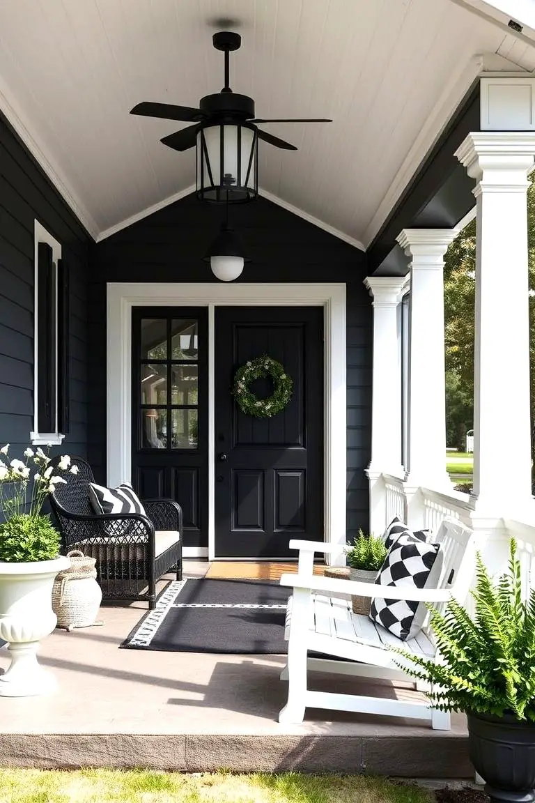 Contrasting Black and White Decor