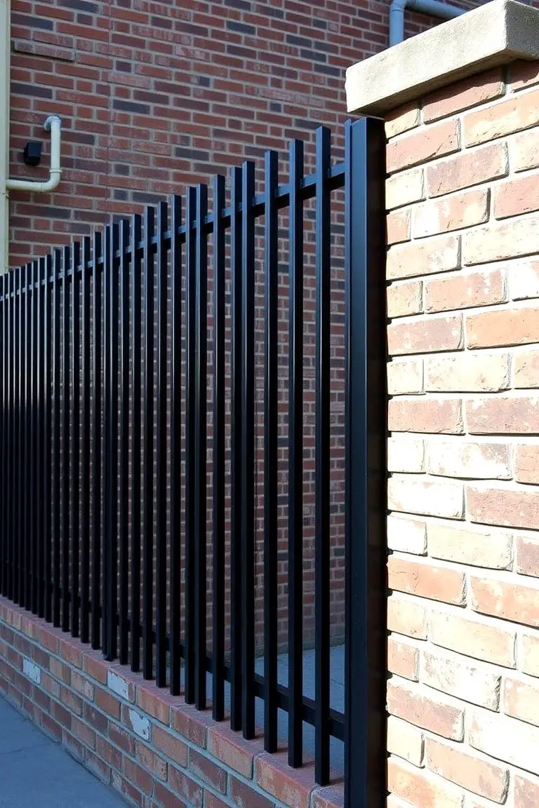 Modern Industrial Brick Fence