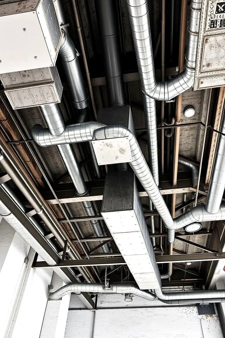 Industrial Exposed Ductwork Ceiling