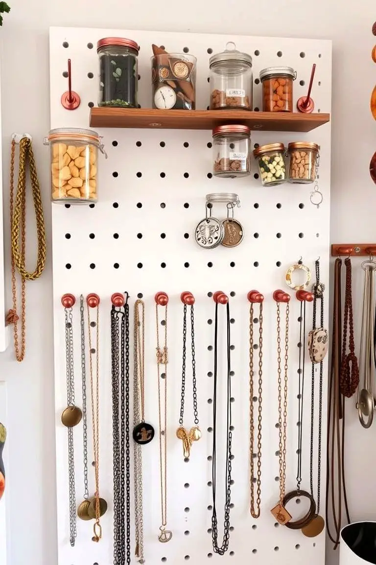 DIY Pegboard Jewelry Wall