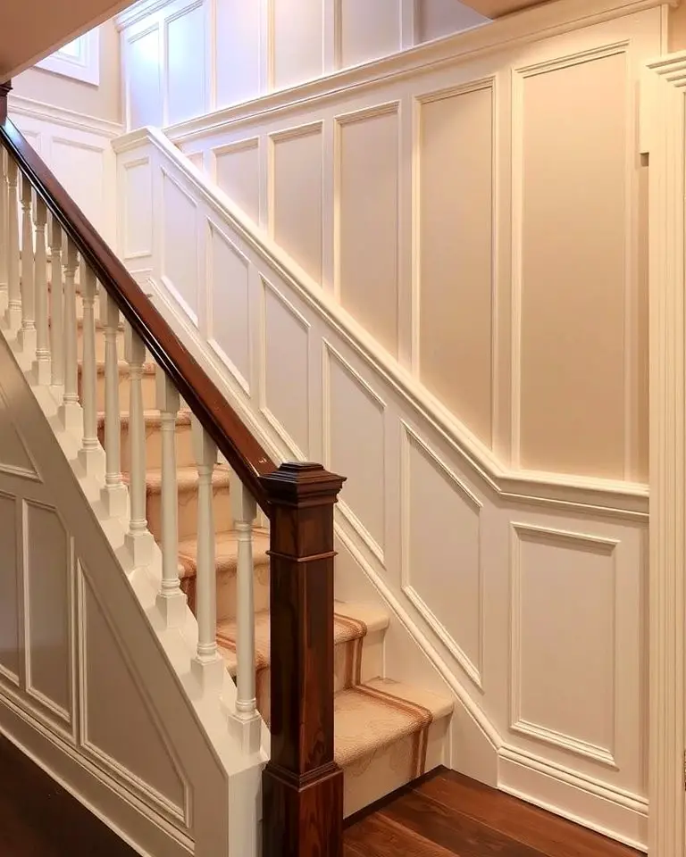 Wainscoting Along the Staircase Walls