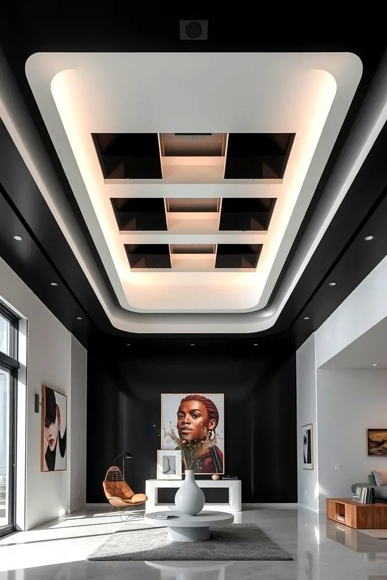 Contemporary Black Pop Ceiling