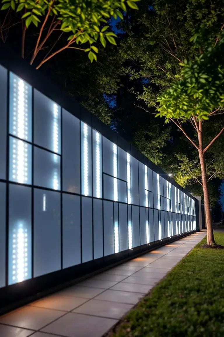 Panel-Embedded LED Fence