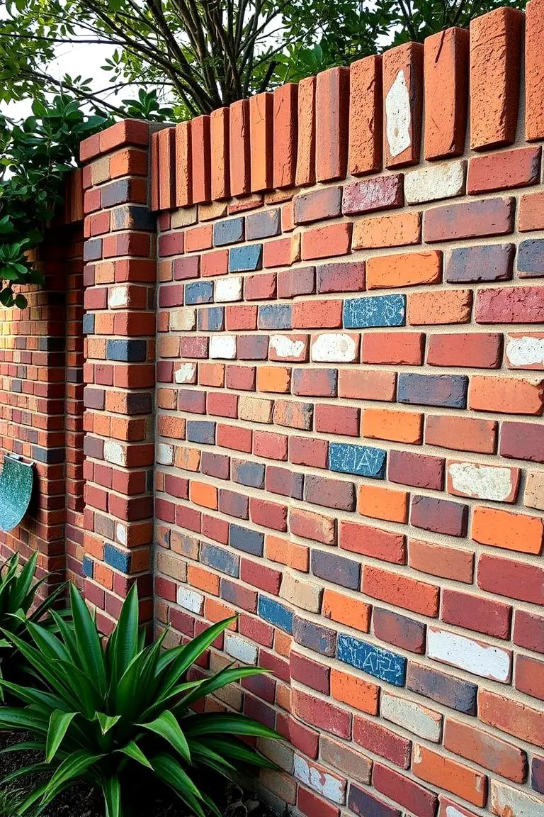 Artisan Brick Mosaic Fence