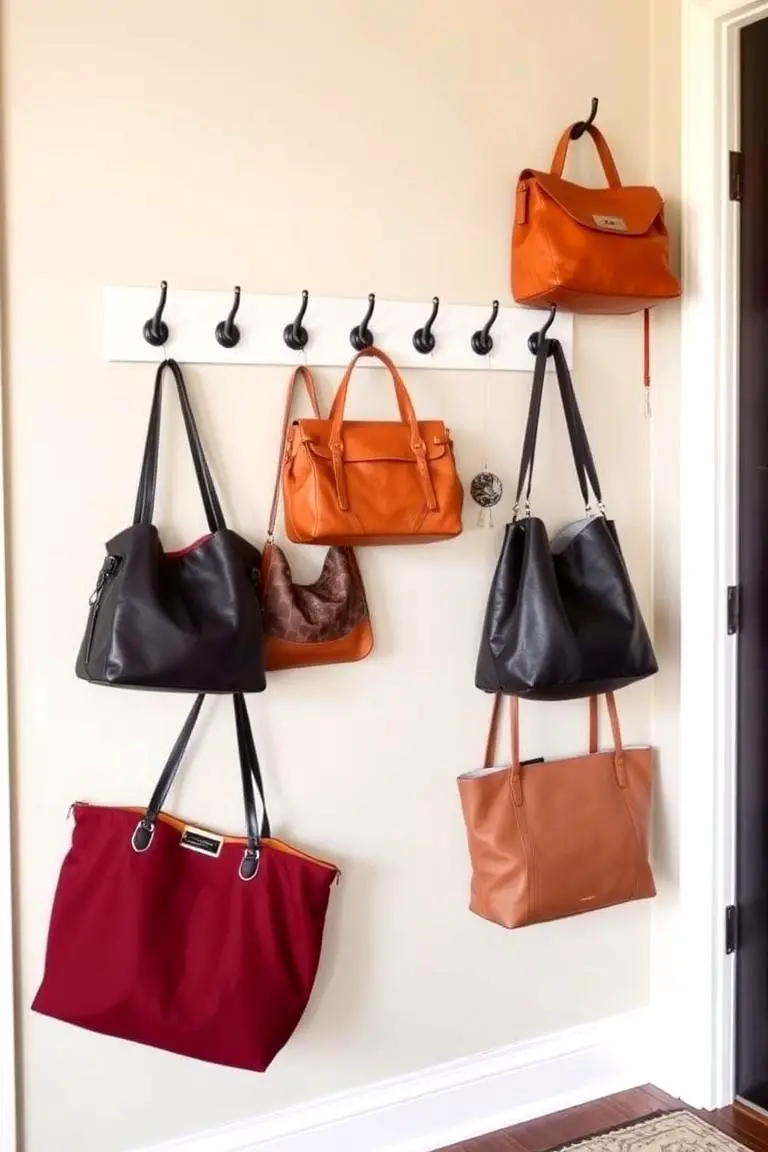 Wall-Mounted Hooks for Easy Access