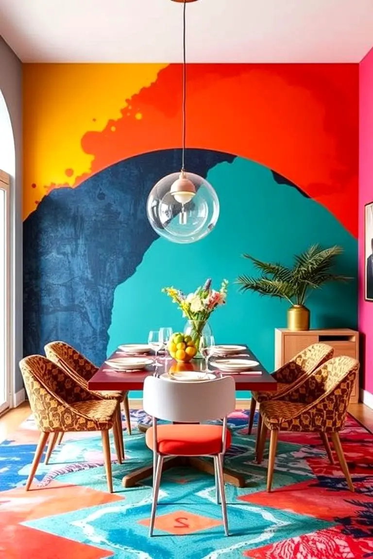 Colorful Statement Dining Room