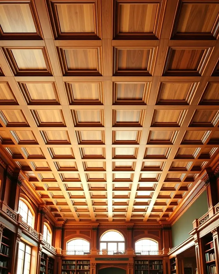 Coffered Wood Ceiling