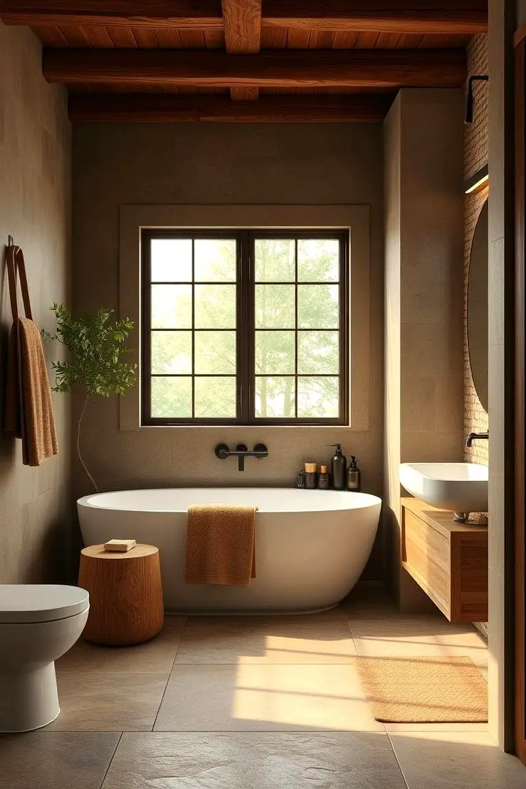 Earthy Tone Bathroom