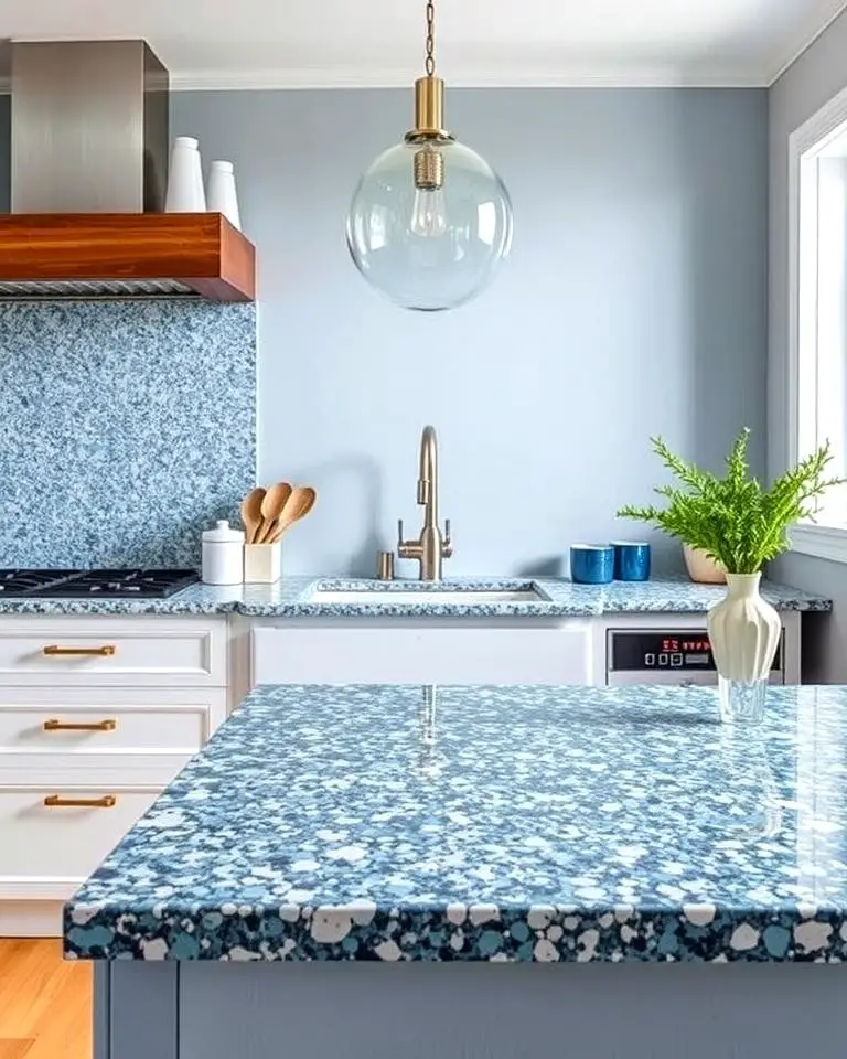 Blue-Toned Terrazzo for a Coastal Vibe