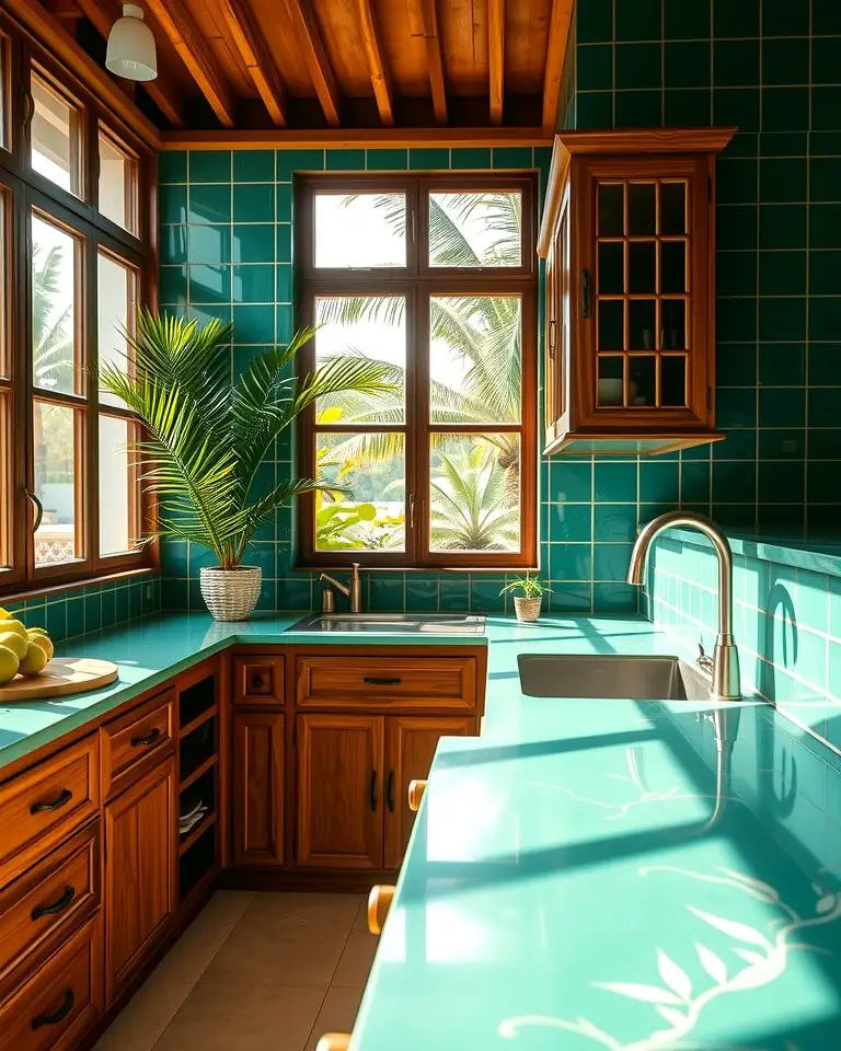 Tropical Vibes with Jade Green Tiles