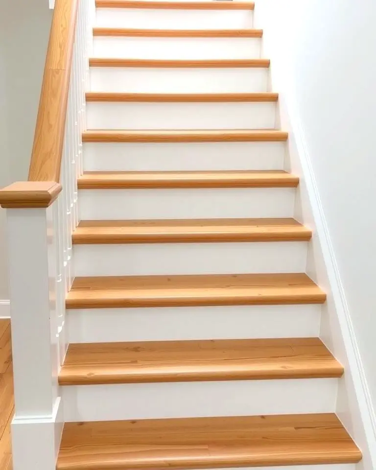 White Oak Stairs with Painted Treads