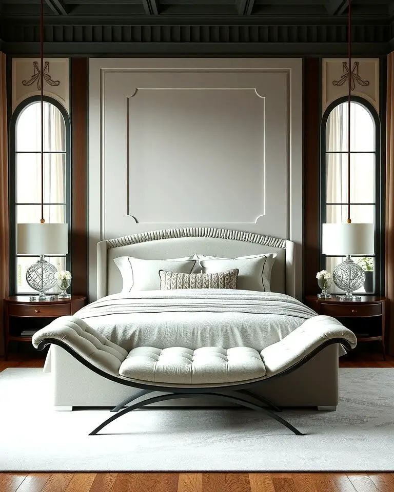 Curved Bench for an Elegant Silhouette