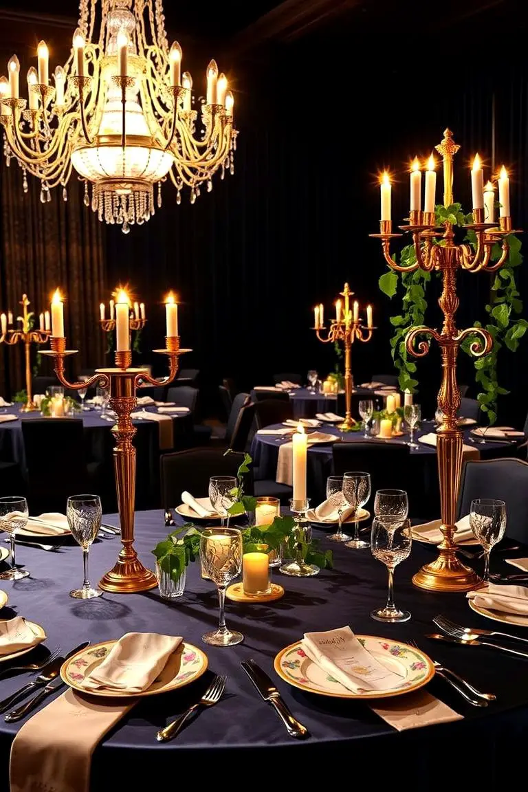Ornate Centerpieces & Candlelight