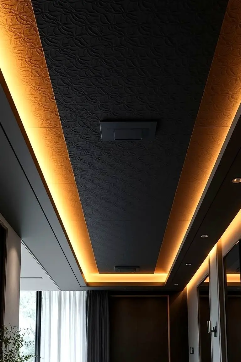 Elegant Black Textured Ceiling