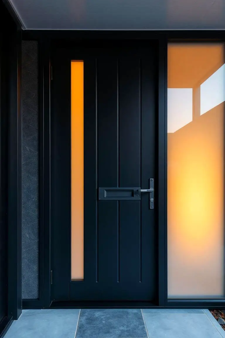 Contemporary Black with Glass Panels