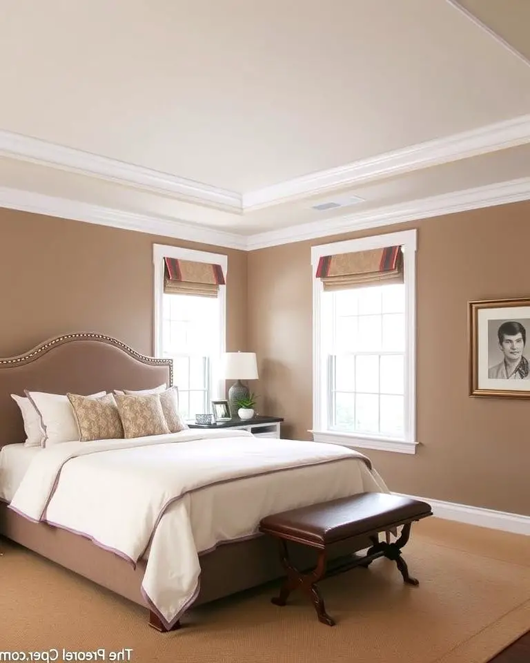 Taupe Walls with White Trim