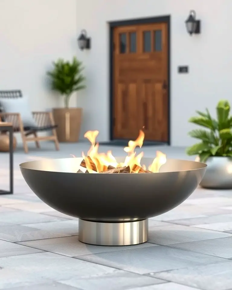 Minimalist Metal Bowl Fire Pit