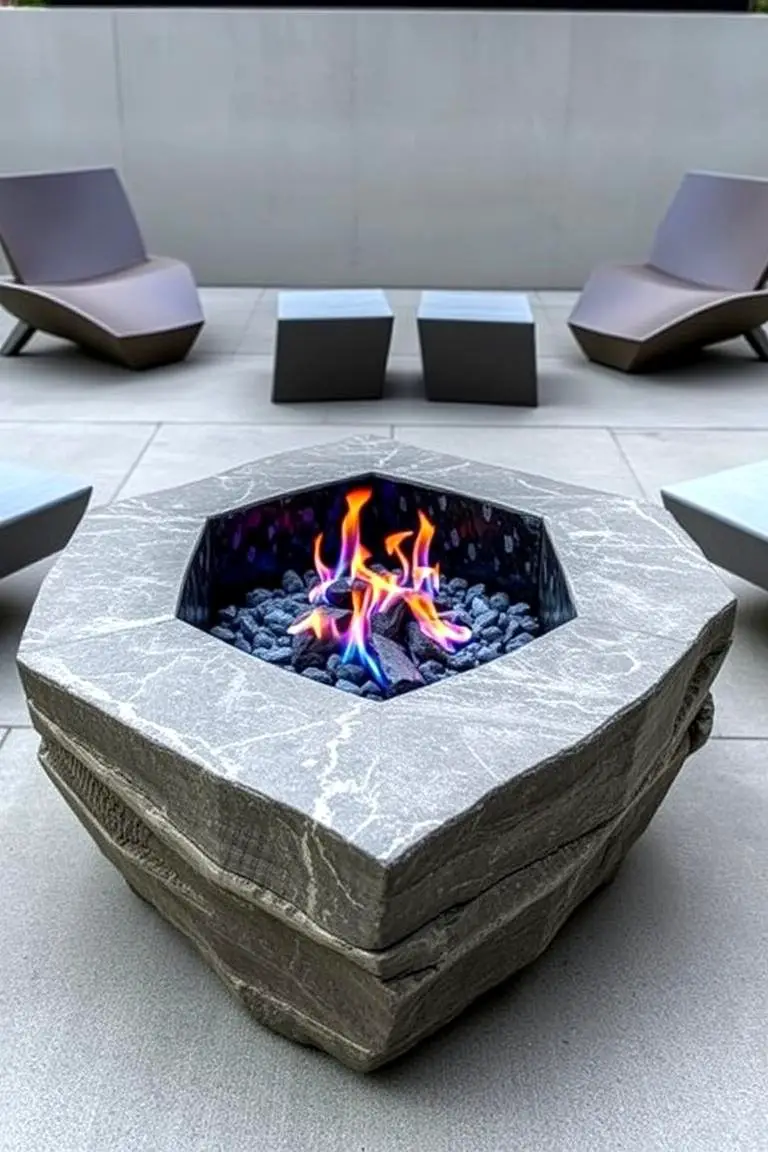 Contemporary Stone Fire Bowl
