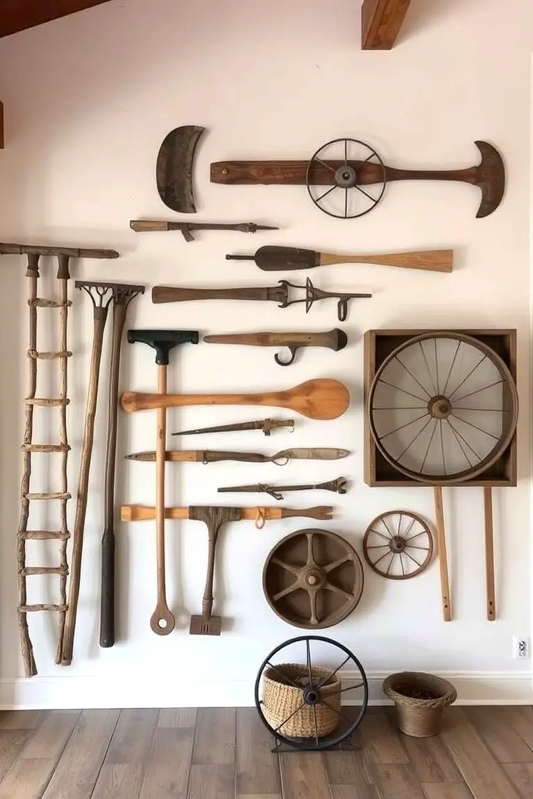 Vintage Agricultural Tool Display
