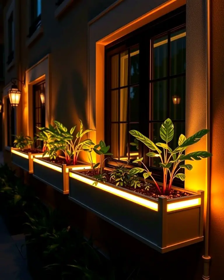 Window Boxes with Built-In Lighting