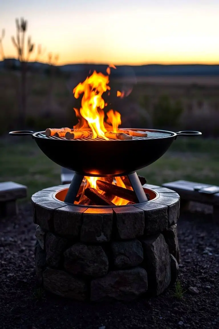 Dual-Purpose Fire Pit and Grill