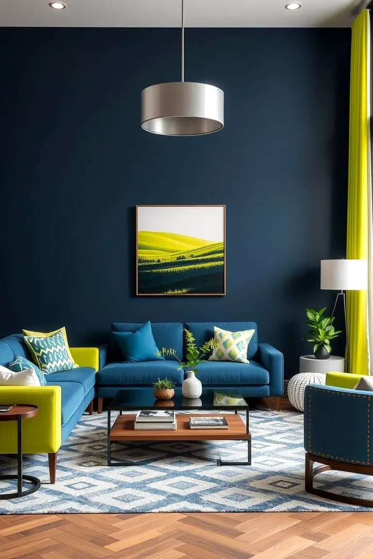 Bold Navy and Lime Contrast