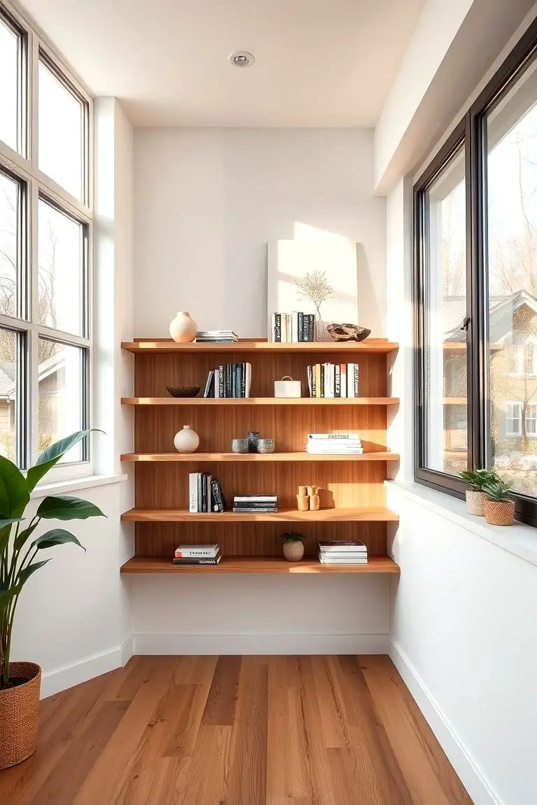 Floating Wood Shelf Design