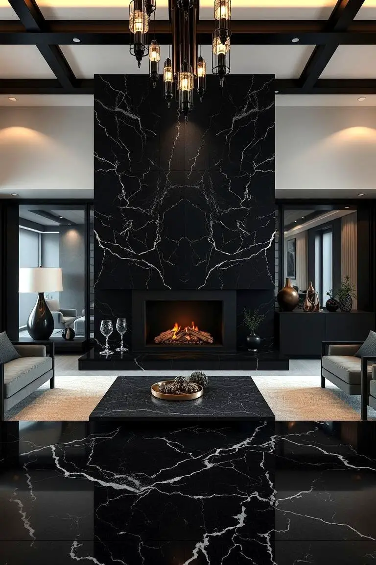 Luxurious Black Granite Finish
