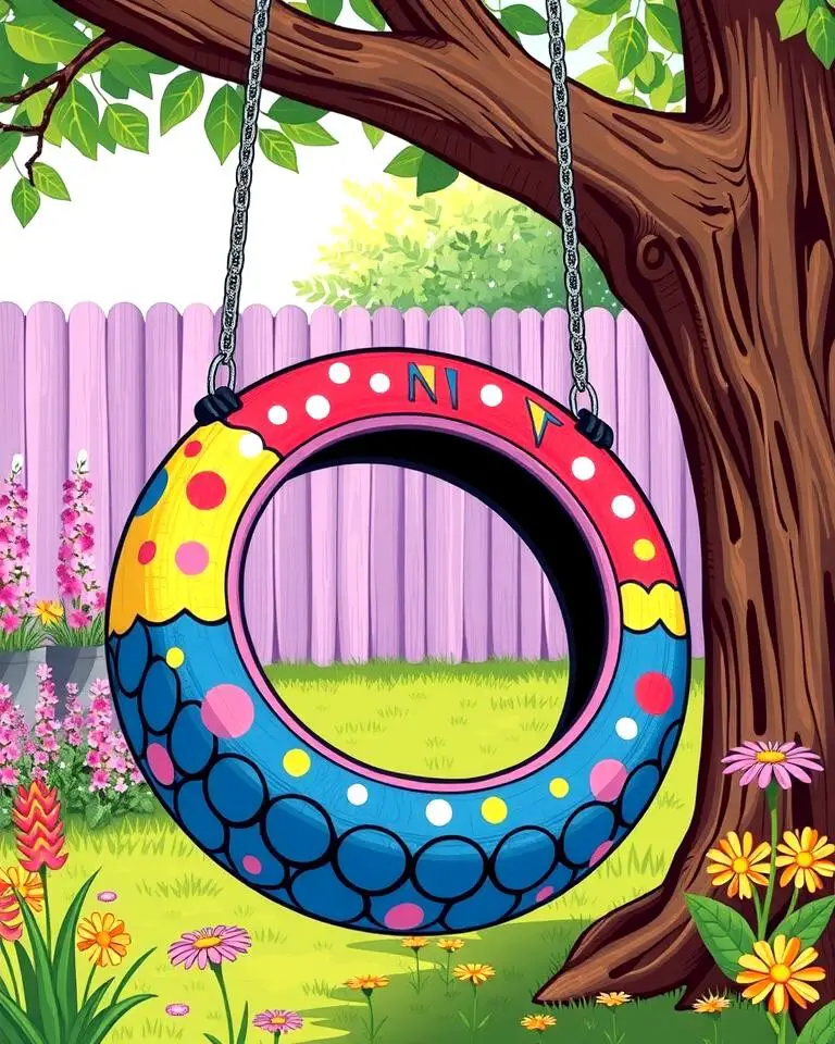 Painted Tire Swing