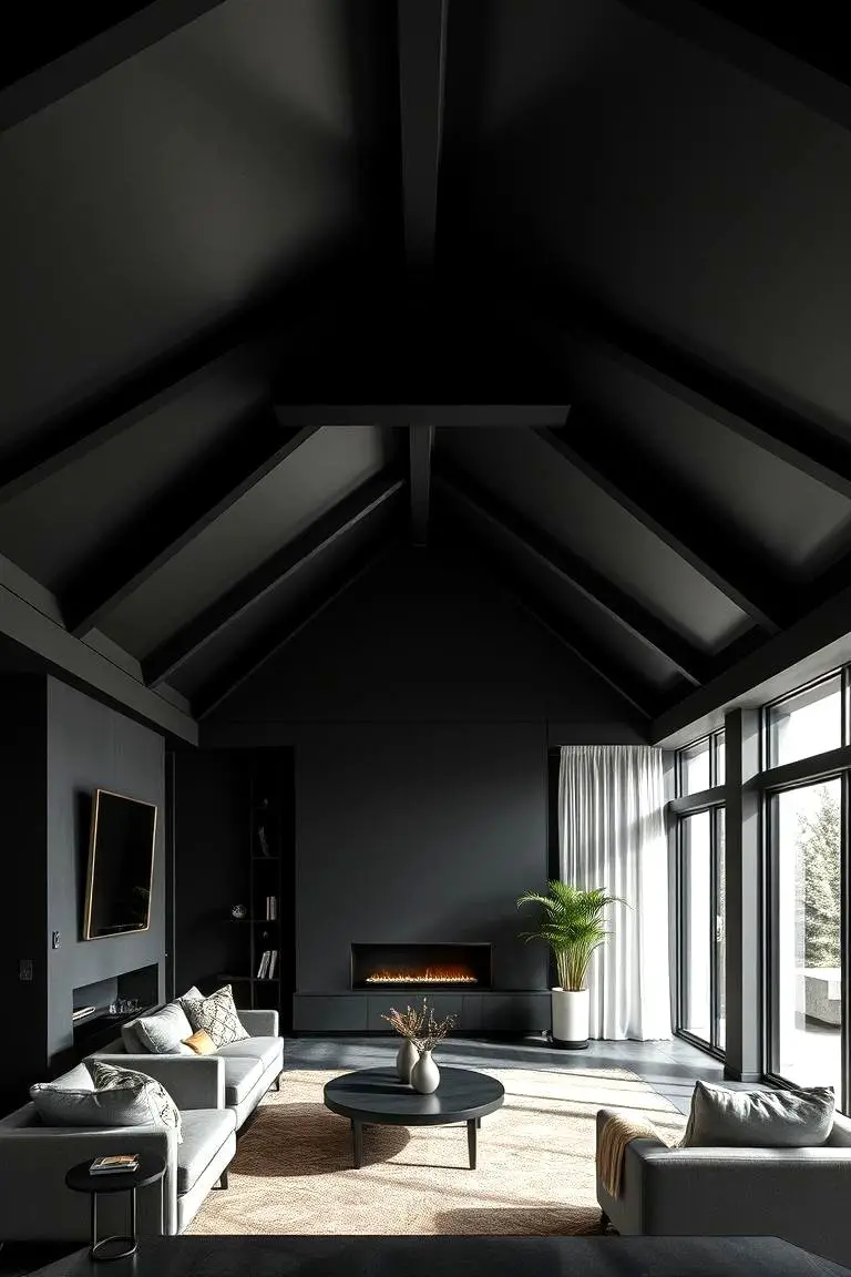 Modern Matte Black Ceiling