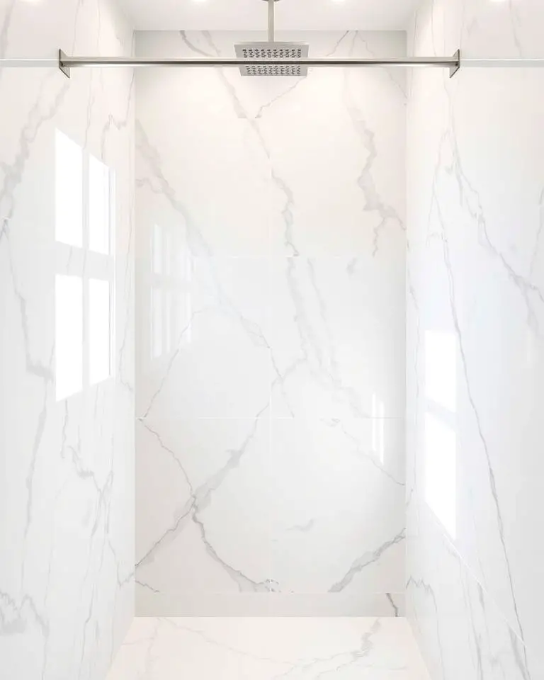 White Carrara Marble Showers