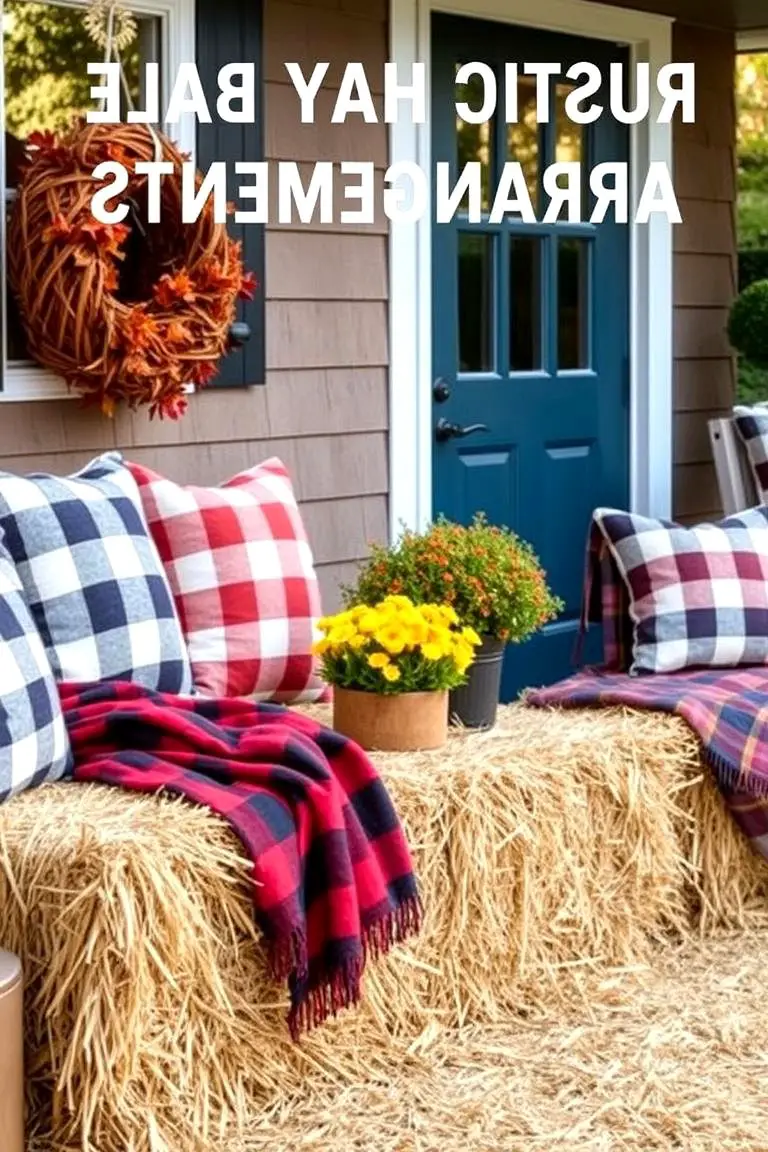 Rustic Hay Bale Arrangements