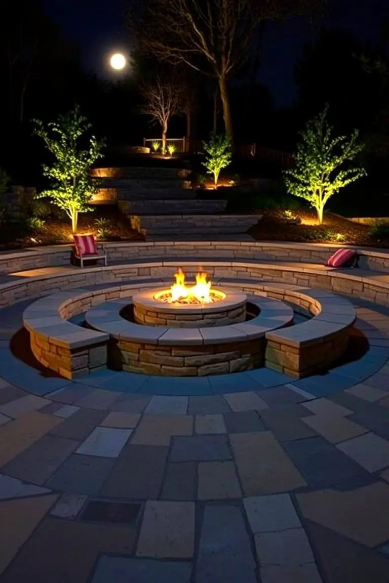 Multi-tiered Stone Fire Pit