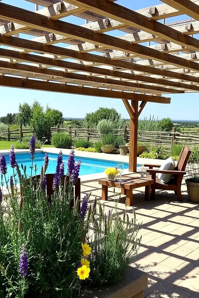 Rustic Farmhouse Pool Area
