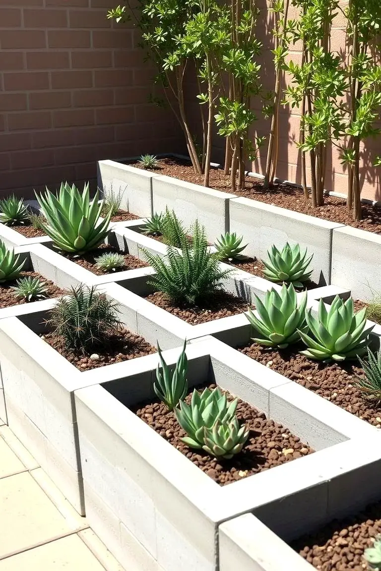 Succulent Garden in Cinder Blocks