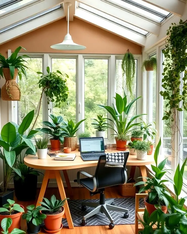 Greenery-Infused Workspace