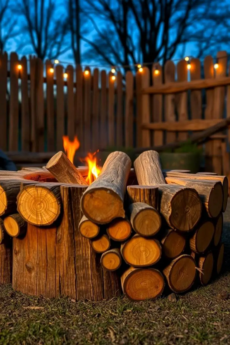Reclaimed Wood Log Fire Pit